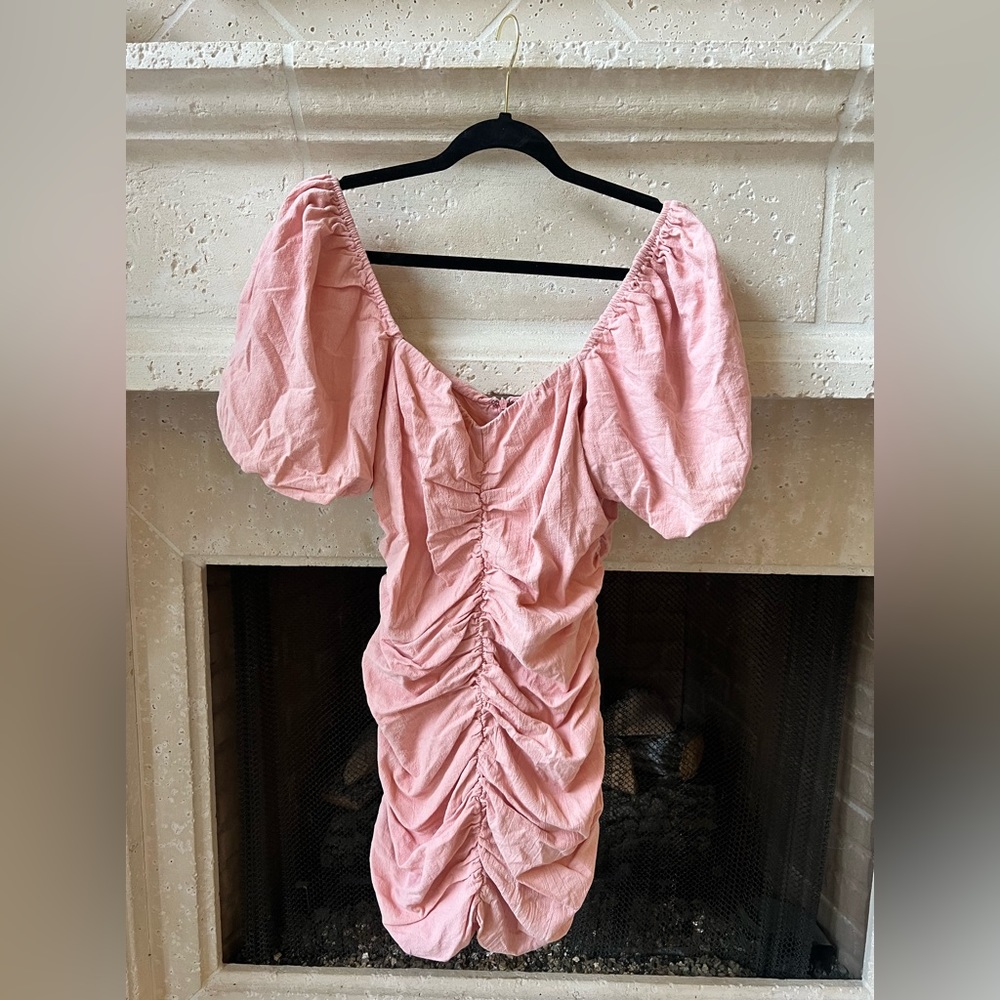 Pink ruched dress